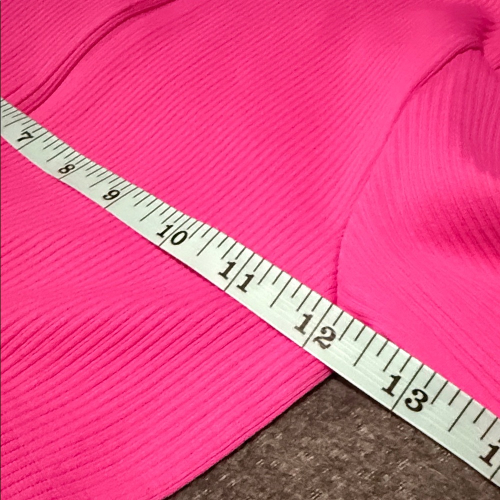 💖 OQQ Women’s Ribbed Zip Front Bodysuit Small Hot Pink Long Sleeve - Picture 8 of 12